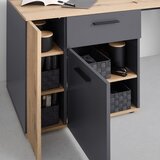 Mömax pisalna miza cadix, antracit, barva hrasta | Shoptok.si
