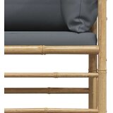  Kutna vrtna sofa od bambusa s tamnosivim jastucima | shoptok.hr