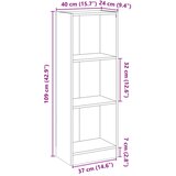 Ormarić za knjige s 3 razine sivi 40x24x109cm konstruirano drvo | shoptok.hr