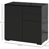  Ormarić za pohranu s 2 ladice 2 vrata s uređajem protiv prevrtanja za dnevni boravak spavaću sobu 79 x 36 x 74 cm crni | shoptok.hr