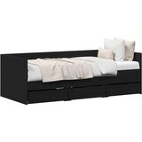 vidaXL Postelja Črna hrastovina Inženirski les 90 x 200 cm Vzdržljiva | Shoptok.si