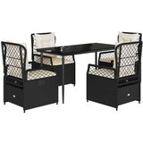  5-dijelni vrtni blagovaonski set s jastucima od poliratana crni | shoptok.hr