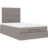 vidaXL Otomanski okvir kreveta s madraca smeđesivi 120x200cm tkanine | shoptok.hr