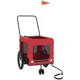 vidaXL prikolica za bicikl za ljubimce crveno-crna tkanina i željezo | shoptok.hr