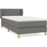 Maison Chic Box spring postelja - Vzmetna postelja z vzmetnico temno siva 90x200 cm blago SL13449, (21907274) Cene