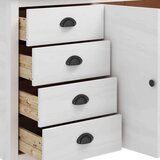 vidaXL komoda hill range bijela 130 x 40 x 80 cm od masivne borovine | shoptok.hr
