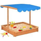 vidaXL Peskovnik z nastavljivo streho les jelke 115x115x115 cm | Shoptok.si