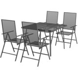  5-dijelni vrtni blagovaonski set antracit čelični | shoptok.hr