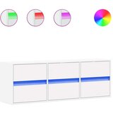 vidaXL Stenska TV omarica z LED lučkami bela 130x31x45 cm | Shoptok.si