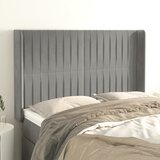  Uzglavlje s ušima svjetlosivo 147x16x118/128 cm baršunasto | shoptok.hr