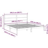  Daljši posteljni okvir brez vzmetnice 200x220 cm trden les, (22053867) | Shoptok.si
