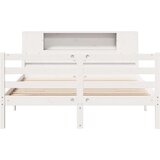 vidaXL Knjižna postelja brez vzmetnice bela 150x200 cm trdna borovina | Shoptok.si