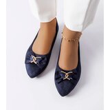 Gemre Navy blue ballet flats adorned with a bow Jetté | shoptok.hr