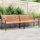  Vrtna klupa smeđa 231 cm od drva i čelika obloženog prahom | shoptok.hr