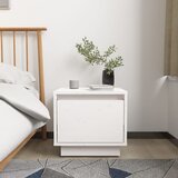 vidaXL Nočna omarica bela 35x34x32 cm trdna borovina Cene