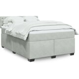 vidaXL Box spring postelja z vzmetnico svetlo siva 160x200 cm žamet | Shoptok.si