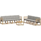 vidaXL Zunanja garnitura za sedenje 9 pcs Bela in svetlo siva, (5000280488) | Shoptok.si