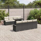  Set od 9 komada vrtnih sofa s jastučićima crni poli ratan Cijene