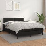 The Living Store Box spring postelja z vzmetnico črn 140x190 cm umetno usnje - Box Spring Postelja, (21517110) Cene