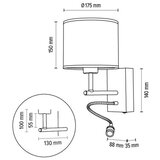  Spot-Light 57291974 - Fleksibilna svetiljka BOHO 1xE27/25W + LED/1W/230V hrast | Eponuda.com