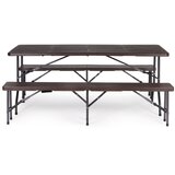 Modern Home catering stol 180 cm + 2 klupe - smeđi | shoptok.hr