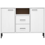  Komoda s metalnim nogama bijela 113x40x77 cm masivno drvo OSLO | shoptok.hr