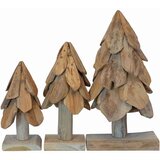 vidaXL Božično drevo z stojalom 3 pcs Rjava Trdna tikovina | Shoptok.si