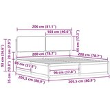  Krevetni okvir s tapiciranim uzglavljem Sivo-smeđa 200 x 200 cm | shoptok.hr