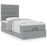 vidaXL Otomanski okvir kreveta s madraca svijetlosivi 90x190cm tkanine Cijene
