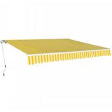 vidaXL ročno zložljiva tenda 600 cm rumeno/bela | Shoptok.si