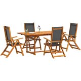  7-dijelni vrtni blagovaonski set od drva bagrema i tekstilena | shoptok.hr