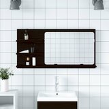 vidaXL Kopalniška omarica z ogledalom črn hrast 90x11x45 cm inženirski les | Shoptok.si