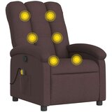  Masažni naslanjač temno rjavo blago, (20922607) | Shoptok.si