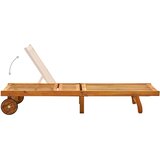  Vrtna ležaljka za sunčanje s jastukom masivno bagremovo drvo Krema 200 x 63 x 85 cm | shoptok.hr