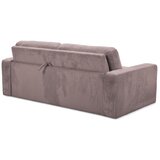 Makamii Prašno rožnata raztegljiva sedežna garnitura iz rebrastega žameta 195 cm Nona – | Shoptok.si