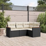  4-dijelni set vrtnih sofa od poliratana s jastucima crni | shoptok.hr
