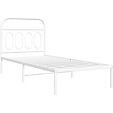  Metalni okvir za krevet s uzglavljem bijeli 90 x 190 cm | shoptok.hr