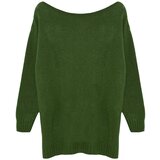 Trendyol Green Wool Boat Neck Basic Knitwear Sweater | Shoptok.si