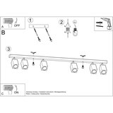  Stropna svetilka KEKE 6 hrast, (21347975) | Shoptok.si