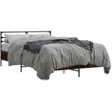  Okvir za krevet boja hrasta 135x190cm konstruirano drvo i metal | shoptok.hr