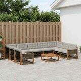  Set vanjskih sofa s jastukom 10 pcs Prirodna i svjetlosiva | Eponuda.ba