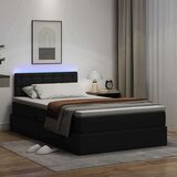 vidaXL Krevet S LED lampica s uzglavljem Crna 120 x 200 cm PVC | shoptok.hr