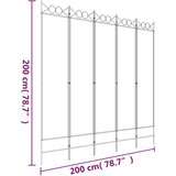 Sobna pregrada s 5 panela smeđa 200 x 200 cm od tkanine | shoptok.hr