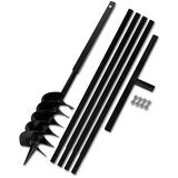 vidaXL Jeklen spiralni vrtalni sveder za zemljo z ročajem 150 mm s 5 m pod. | Shoptok.si