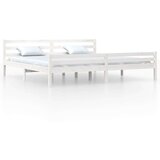  Posteljni okvir bel iz trdnega lesa 200x200 cm, (20648170) | Shoptok.si