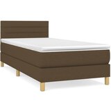 Maison Chic Box spring postelja - Vzmetna postelja z vzmetnico temno rjava 90x200 cm blago SL419, (21909433) | Shoptok.si
