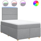 vidaXL Box spring postelja z vzmetnico svetlo siva 120x200 cm blago, (21307568) | Shoptok.si
