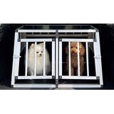 Kućni ljubimci Potovalna kletka za pse, aluminijasta transportna škatla za psa, srebrna | Shoptok.si