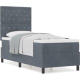 vidaXL Boksarska postelja z vzmetnico temno siva 80x200 cm žamet | Shoptok.si