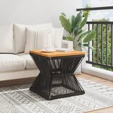 Stolić sa žičanom bazom crni 38x38x38 cm masivno drvo bagrema | shoptok.hr